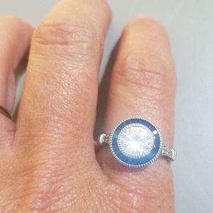 Sterling white and blue stones